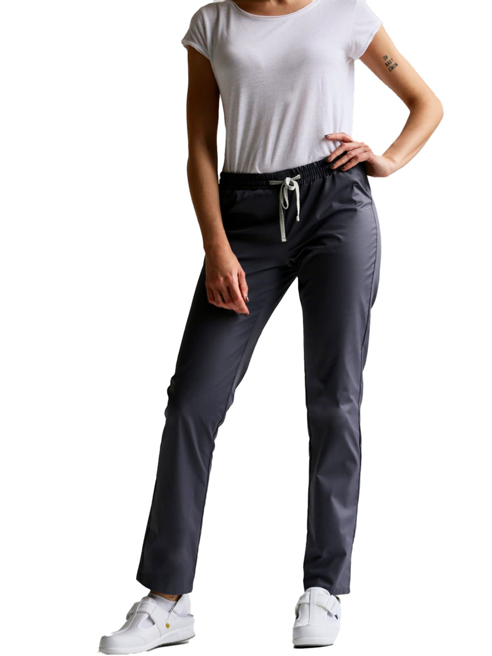 Брюки медицинские женские Доктор стиль Комфорт на резинке со шнурком, шоколад, 40