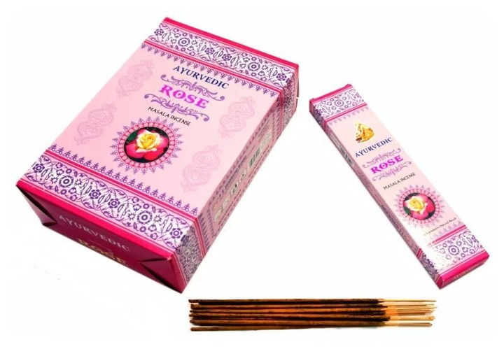 Ayurvedic Rose Благовоние-масала Роза, 15 шт