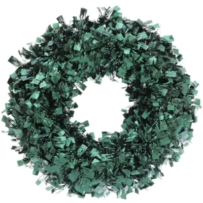Венок декоративный TINSEL «Изящное сияние» 38 см, Изумруд
