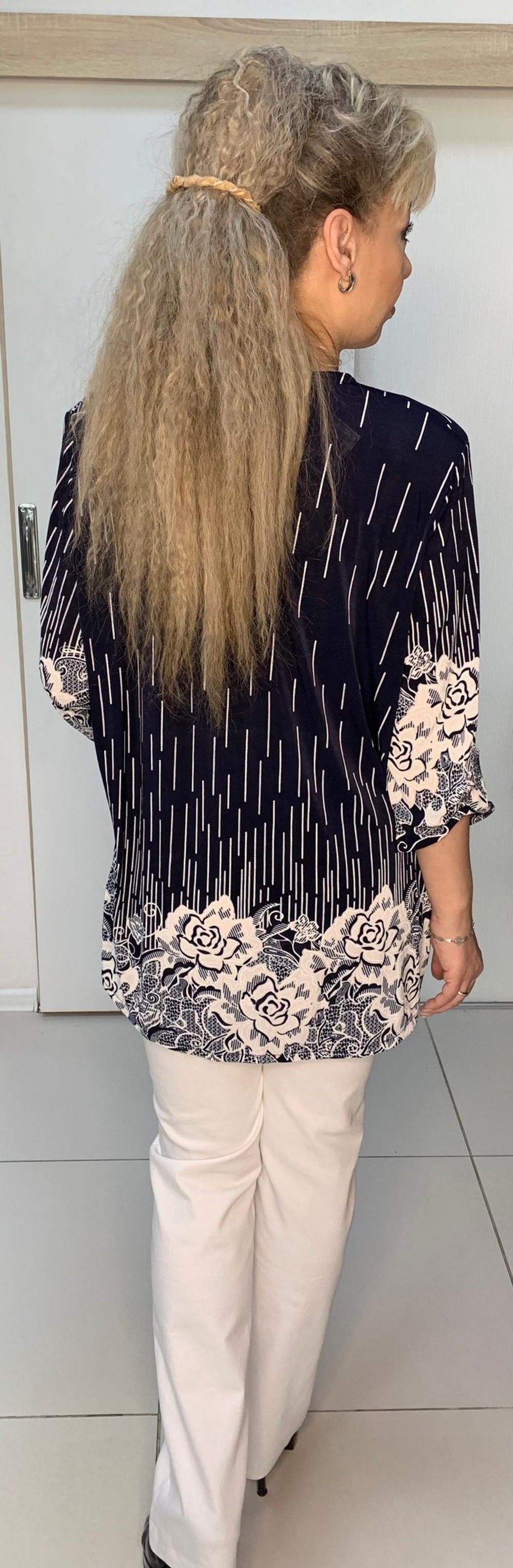 Сине-белый нарядный блузон