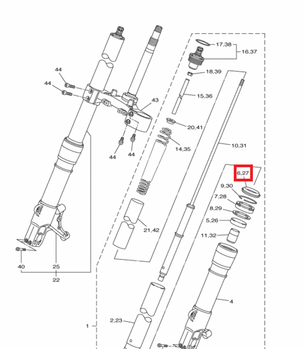 пыльник вилки Yamaha VMX17 V-MAX 1700 2S3-23144-00-00