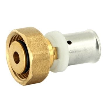 Муфта пресс Uni-Fitt 16x3/4" ВР Евроконус с накидной гайкой для металлопластиковых труб 713G6300