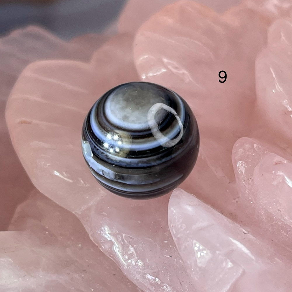 54635  Агат черный глазковый Бусина 12мм