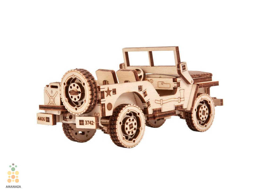 Джип 4х4 от Wood Trick - Деревянный конструктор, сборная модель, 3D пазл