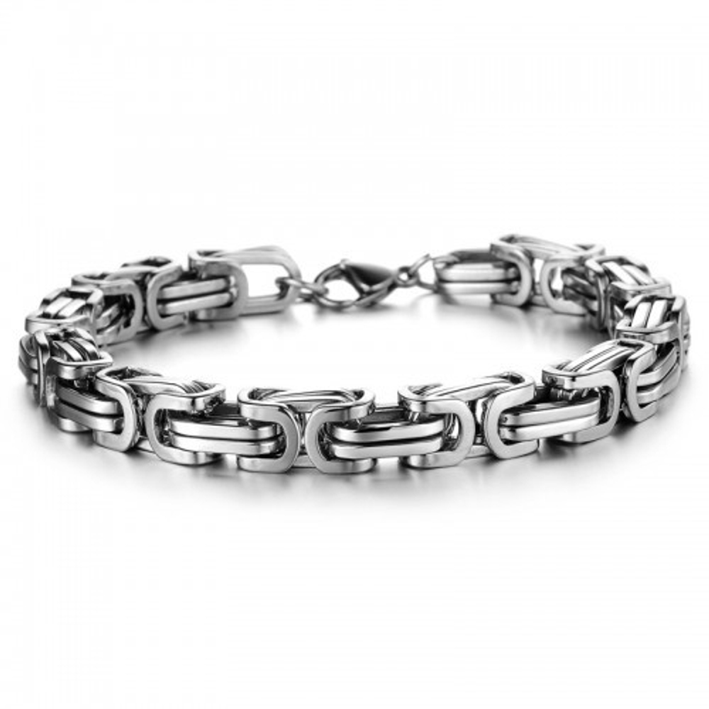 Браслет из стали с плетением плоский лисий хвост Steelman gb0615711b