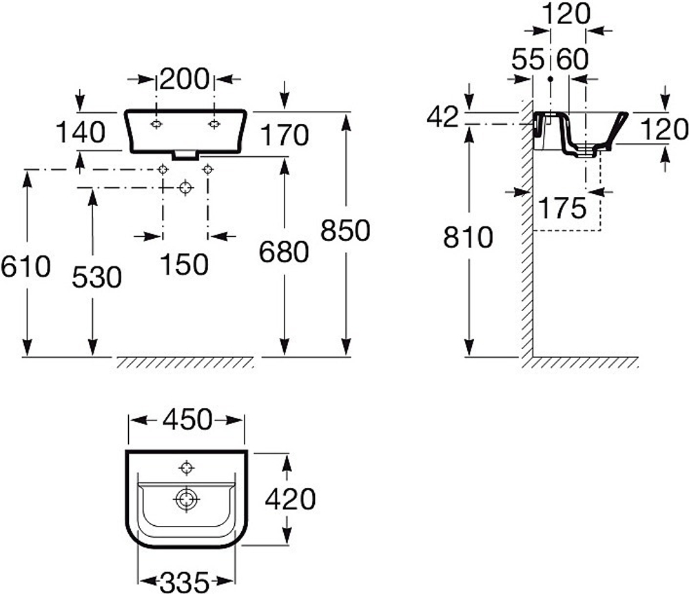 7327477000 THE GAP РАКОВИНА 450Х420