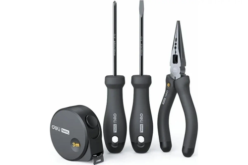 Набор ручного инструмента DELI Home Series HT0004 Эксклюзивный дизайн, софттач пластик, подарочная упаковка, 4 предмета 104620