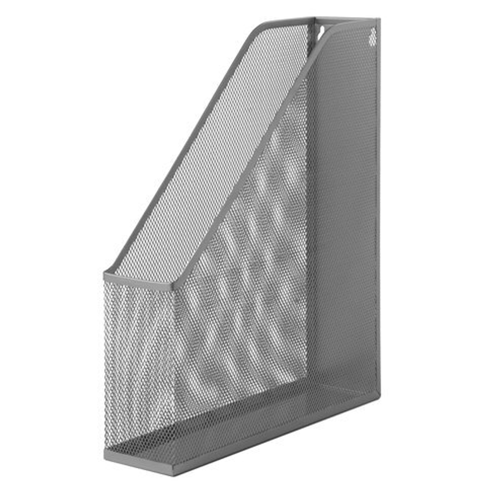 Лоток вертикальный для бумаг BRAUBERG «Germanium» (250×72×315 мм), металлический, серебряный.