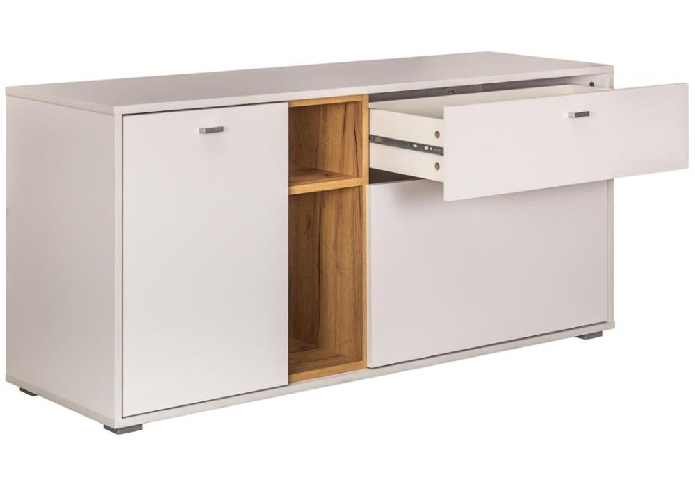 Комод Бэль 10.91 белый премиум / дуб золотой craft