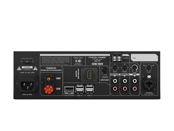 CVGAUDIO MCplayer 4T/RP профессиональный микшер-усилитель, мощность 40W/100V