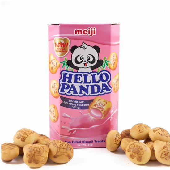 Печенье Meiji Hello Panda с клубничной начинкой, 45 г (Индонезия)