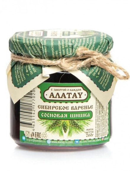Варенье Сибирское из сосновой шишки, АЛАТАУ, 260 г