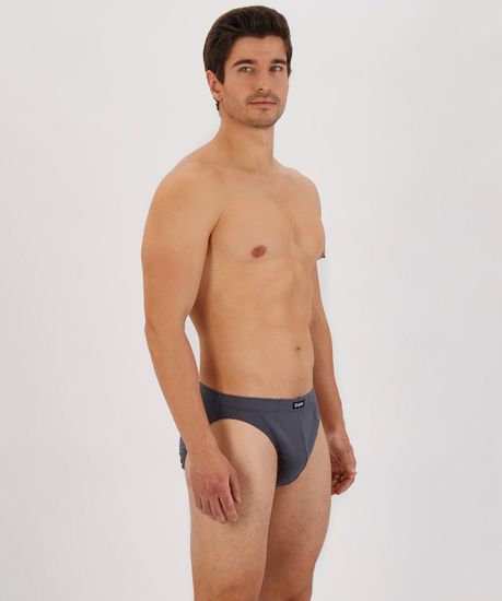 Мужские трусы (3шт) слипы спорт Atlantic 3BMP-322, черный+серый+графит