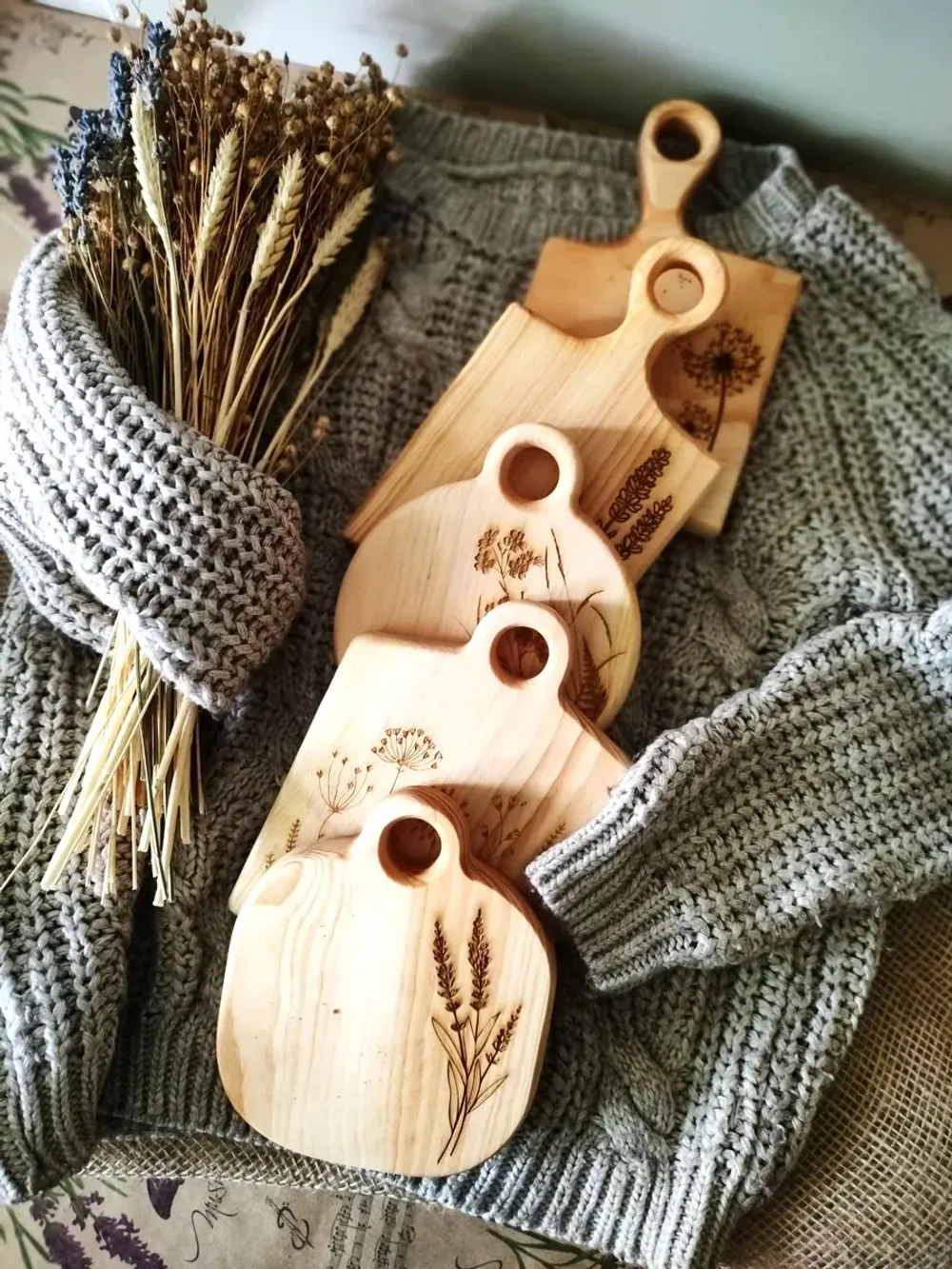 Набор досок разделочных из дерева сервировочных 5 шт.