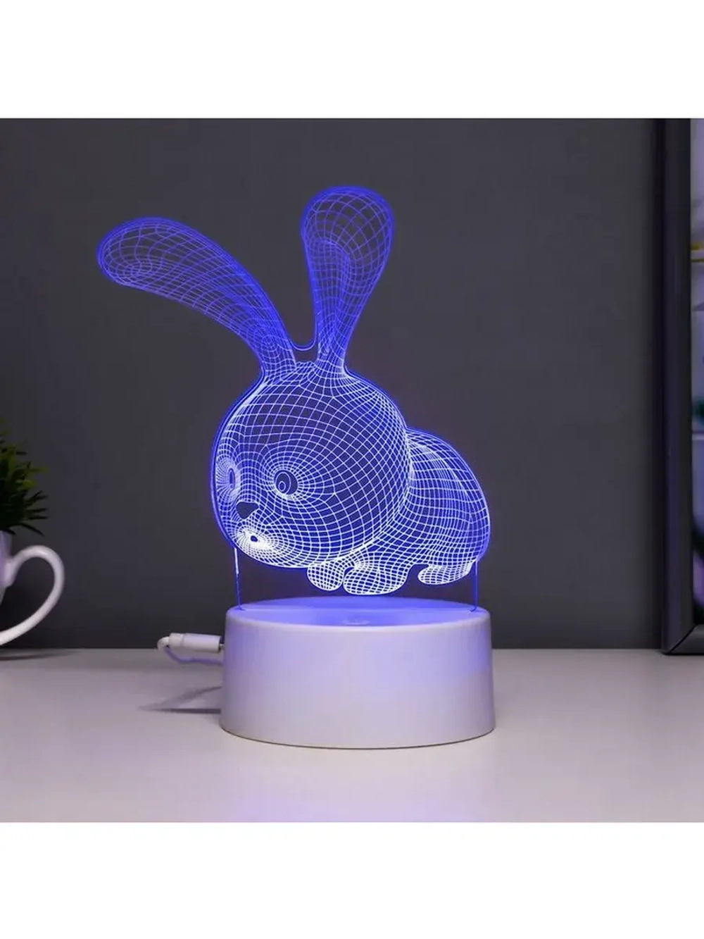 Светильник сенсорный «Кролик» LED 7 цветов USB/от батареек б