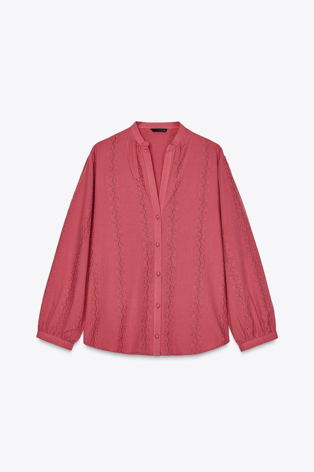 ZARA БЛУЗА С АЖУРНОЙ ВЫШИВКОЙ, МАРСАЛА