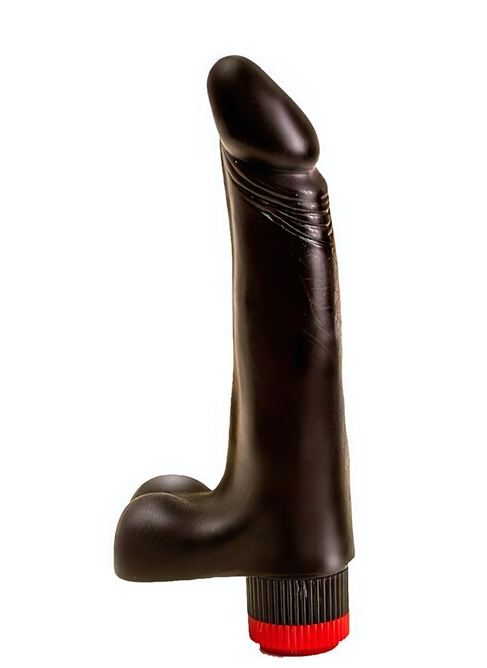 Черный вибромассажер-реалистик (17,8 см) (Цвет: черный)