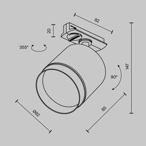 Трековый светильник Полярный / Polar Unity GX53 12Вт Technical tr088-1-gx53-b