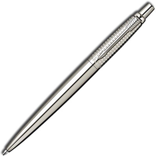 Шариковая ручка Parker Jotter Premium K172, цвет: Shiny SS Chiseled , стержень: Mblue S0908820