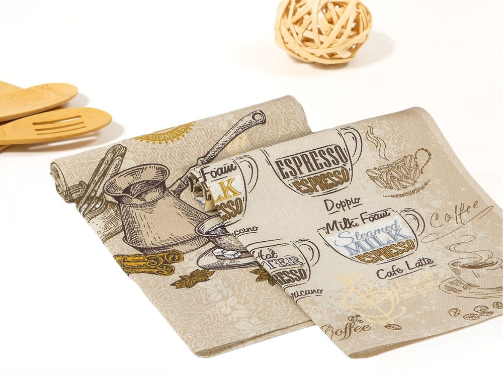 Полотенце, 2 шт, полотенце кухонное, рогожка