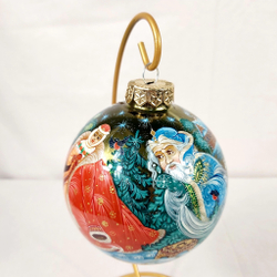 Шар новогодний с круговой росписью "Морозко" в коробке