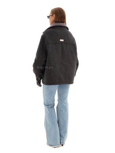 Графитовая куртка с накладными карманами