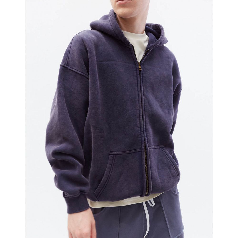 Худи БИЧ вареный Zip Слива ретро-синий