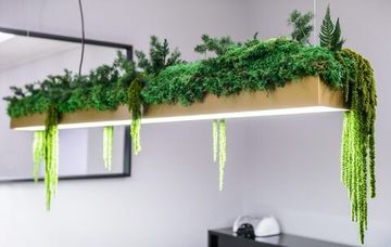 Светодиодный обьемный светильник Altavolta - ELUMI RECTANGLE GREEN с мхом