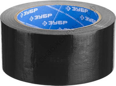 ЗУБР 48 мм, 25 м, черная, на тканевой основе, универсальная, Армированная лента, ПРОФЕССИОНАЛ (12096-50-25)