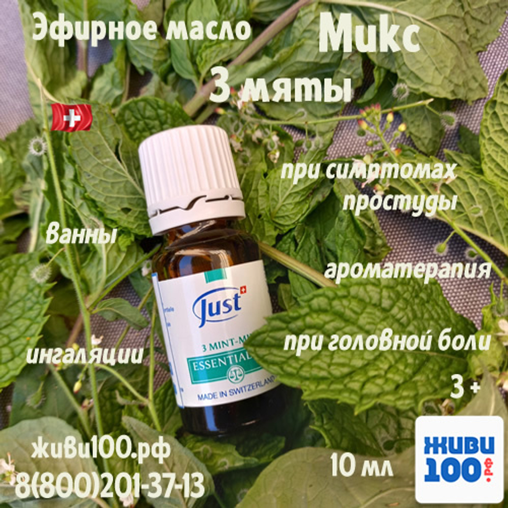 НОВИНКА!! Эфирное масло Микс 3 мяты Just 10 мл