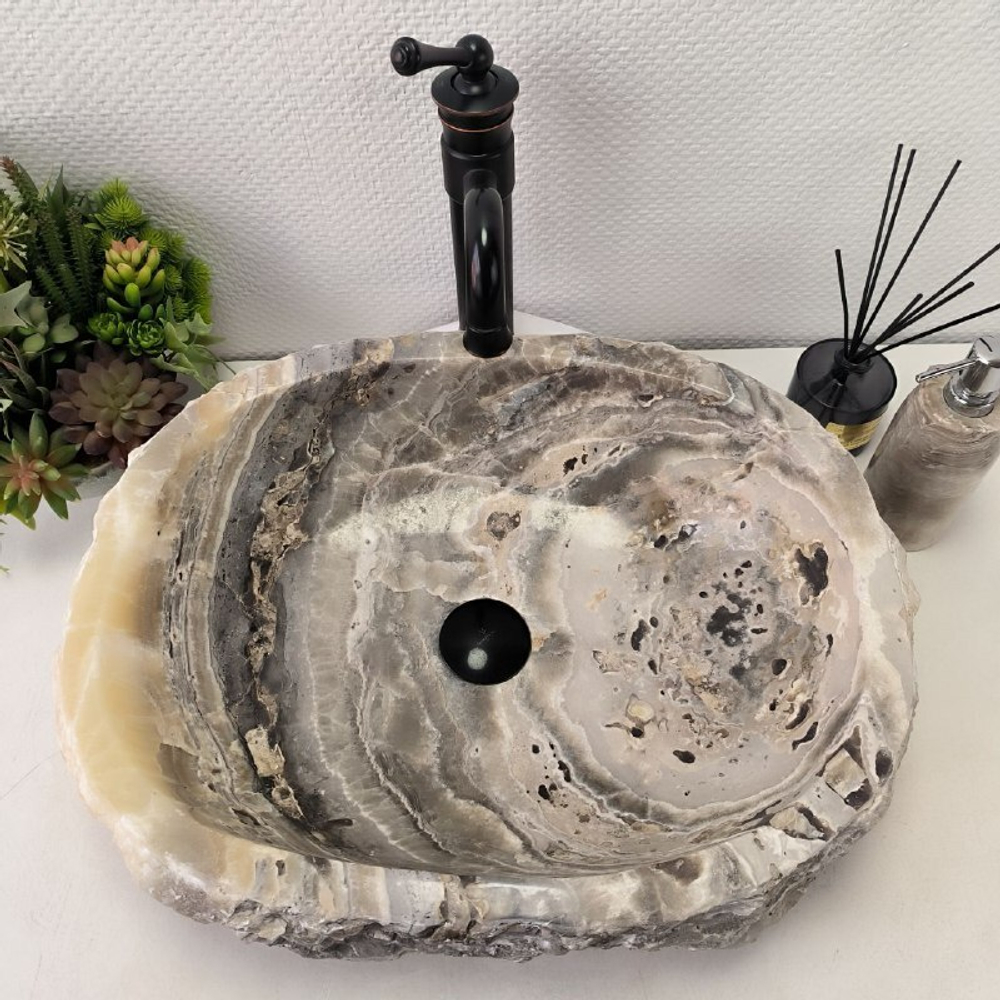 Раковина из оникса Erozy Grey EO-62199 55*42*15 0094