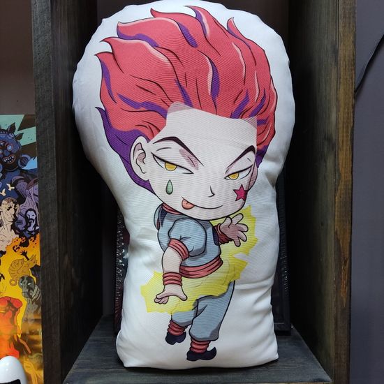 Подушка фигурная Хисока, Hunter x Hunter на молнии, картинка с двух сторон