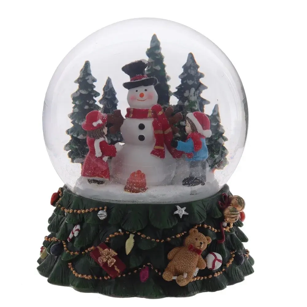 Фигурка декор в стекл шаре "Снеговик" (подсв, муз, вьюга, AAх3 н/п), D 14 см, L15,5 W15,5 H20 см