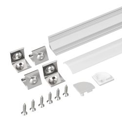 Профиль с экраном SL-KANT-H16-2000 ANOD+OPAL (Arlight, Алюминий) 036843