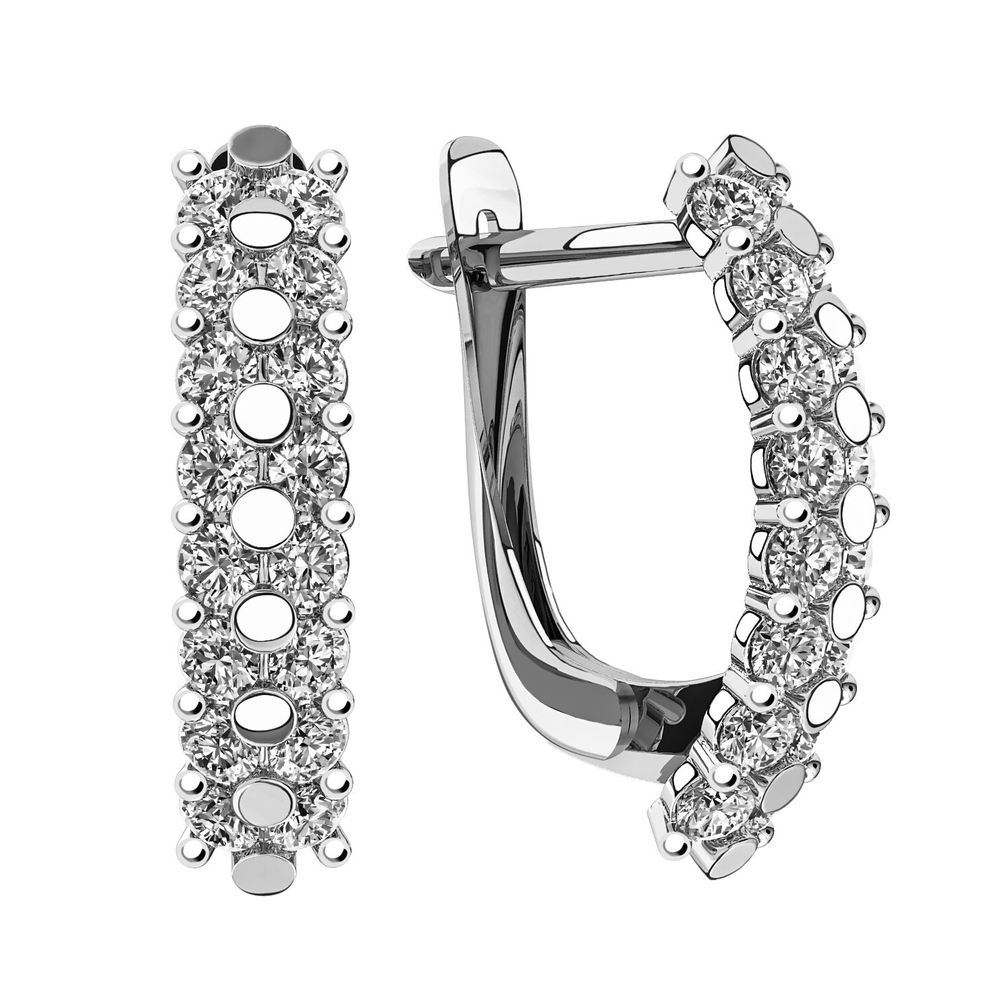 Серьги из золота 585 пробы с Фианит