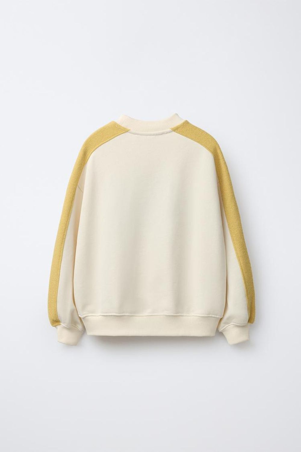 ZARA ТОЛСТОВКА С ВЫШИТОЙ НАДПИСЬЮ, ЖЕЛТОВАТО-БЕЛЫЙ