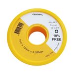 Лента ФУМ д/газа большая 19мм х 0.25мм х 15м, 0.3г/см3, желтая