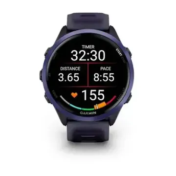 Умные часы Garmin Forerunner 570 - 47 мм Алюминий индиго с полупрозрачным ремешком цвета имперского фиолетового индиго
