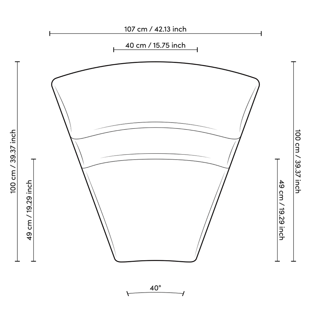 Внутренний угловой элемент дивана Sofa Lindau inside corner арт.116817