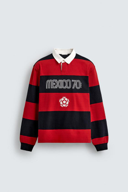 ZARA ПОЛО В ПОЛОСКУ MEXICO 70 FIFA WORLD CUP™ FIFA CLASSICS, КРАСНЫЙ