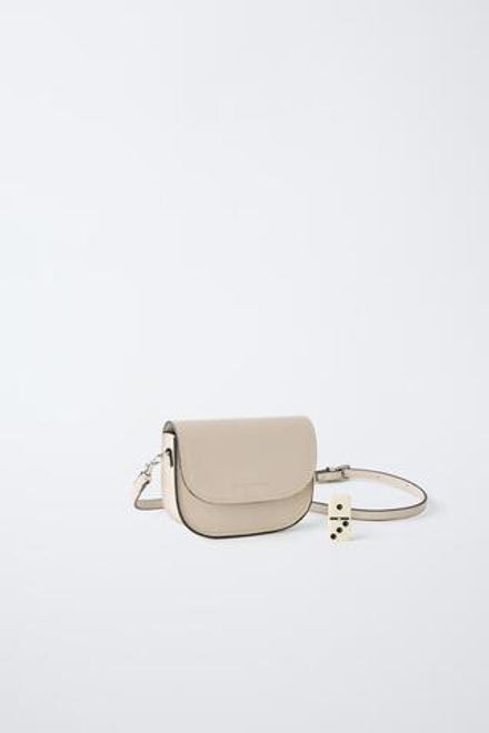 ZARA МИНИ-СУМКА С ПЛЕЧЕВЫМ РЕМНЕМ, ЭКРЮ