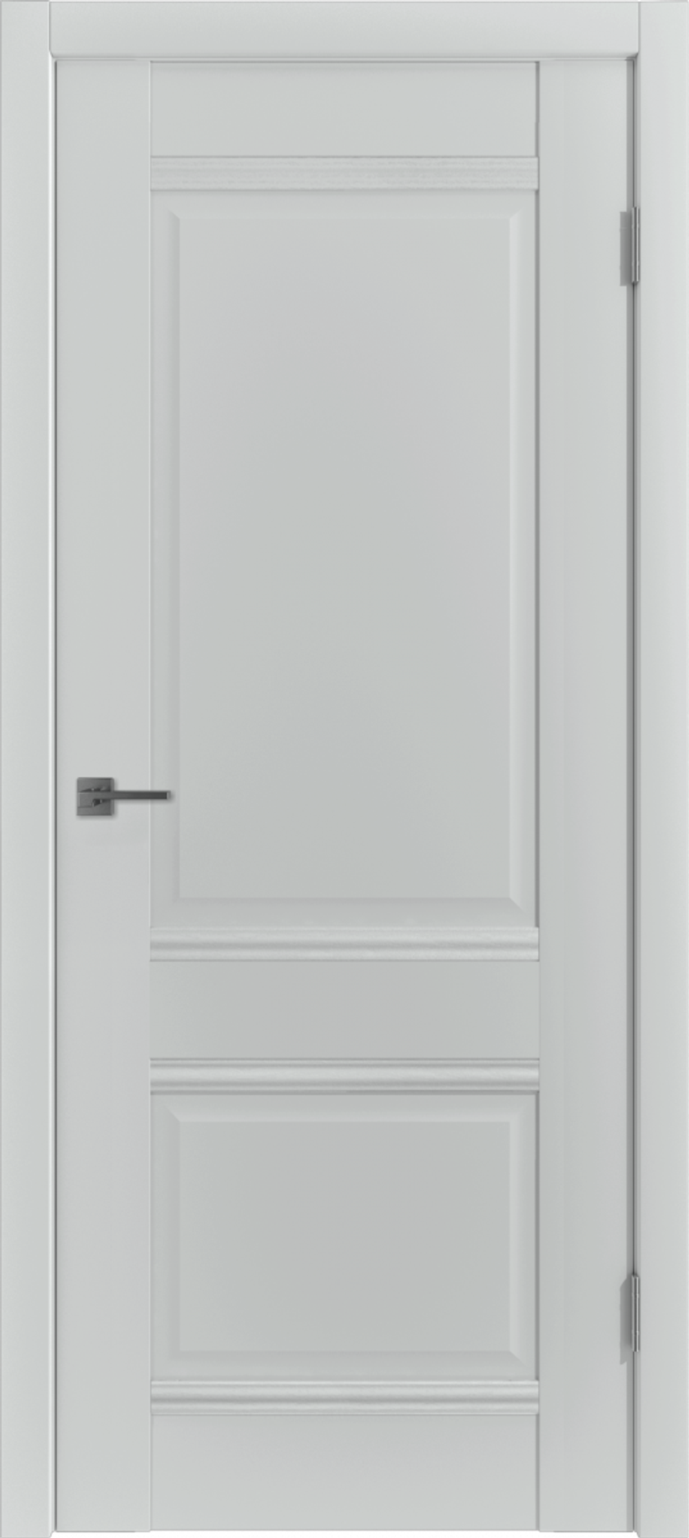 Межкомнатная дверь VFD (ВФД) EC2 ДГ Emalex Steel (светло-серая матовая , без текстуры)