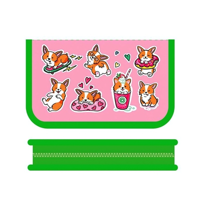 Пенал 1 секц. ЛАЙТ большой 190*115 "Милашки корги 2021" (Пчелка)