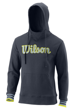 Куртка теннисная Wilson Script Eco Cotton PO Hoody Slimfit - Gray