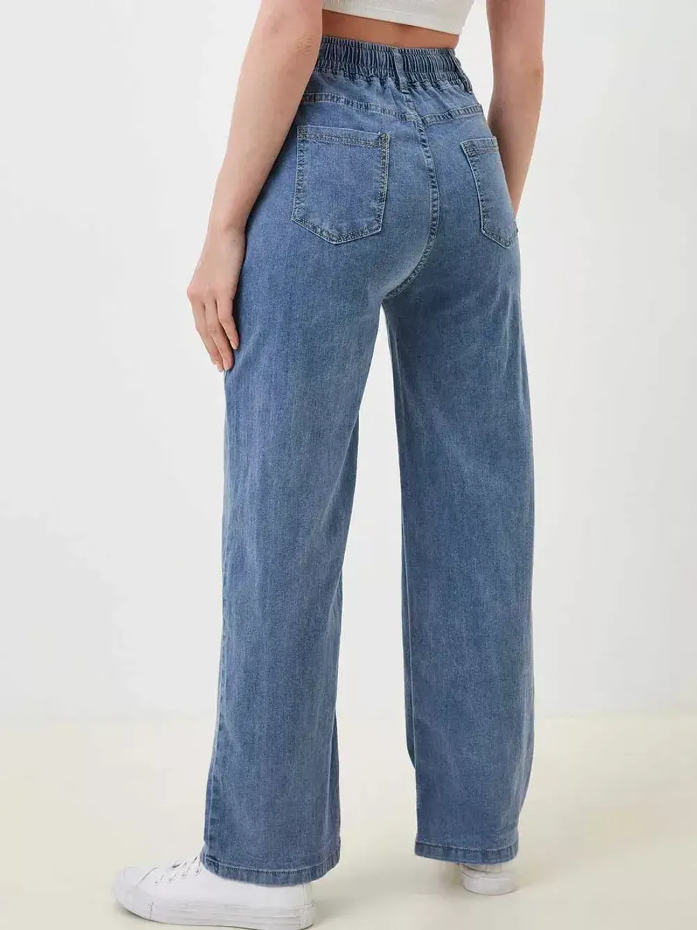 Джинсы палаццо широкие