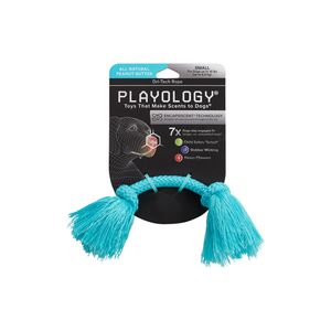 Жевательный канат Playology DRI-TECH ROPE для собак мелких пород с ароматом арахиса, маленький, цвет голубой