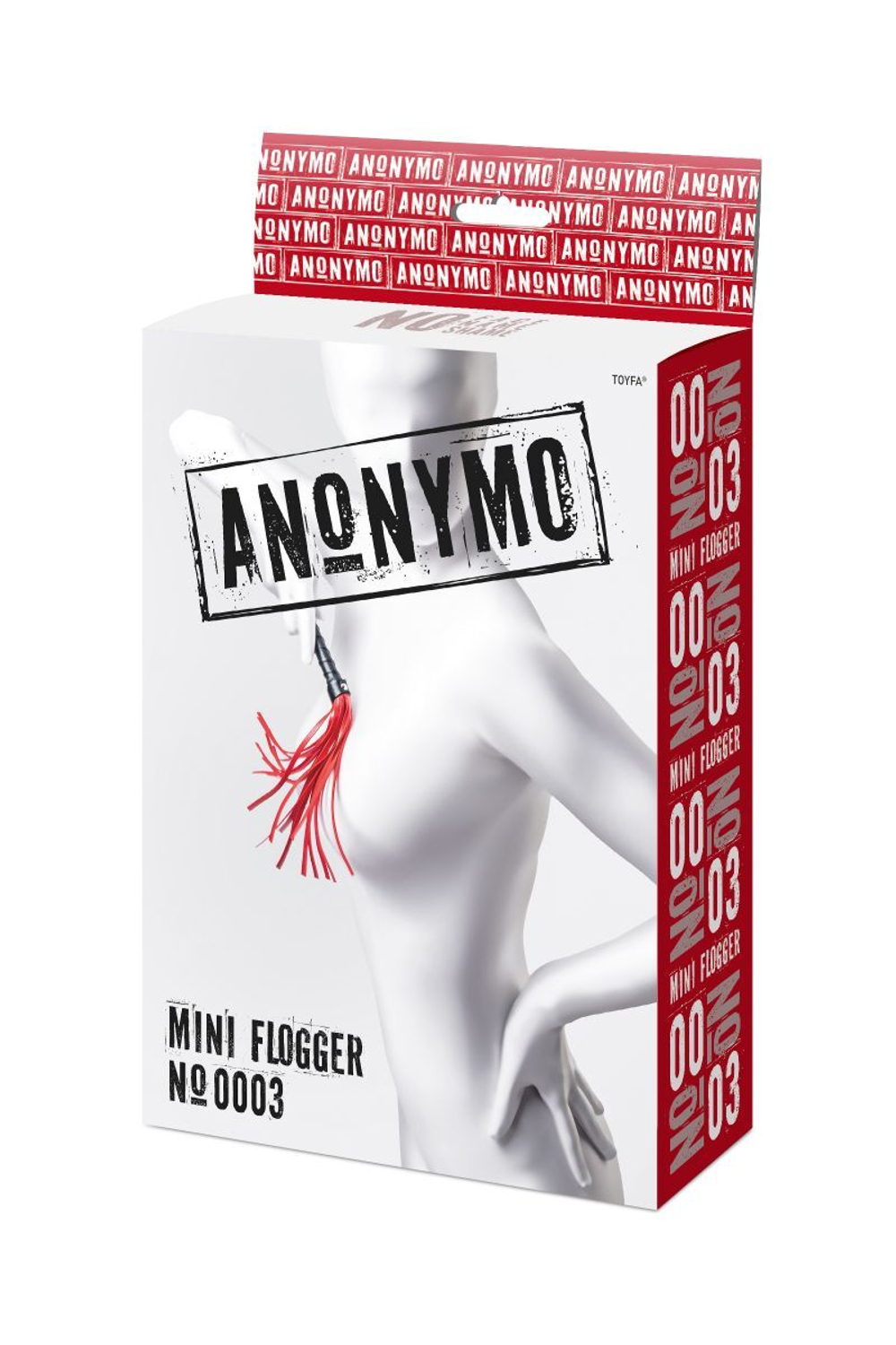 Красно-черный флоггер Anonymo - 28 см. (Цвет: красный с черным)