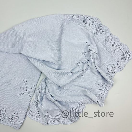 Плед вязаный "Tenderness" Серо-голубой