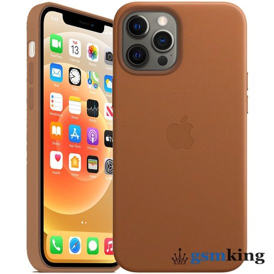 Leather Case with MagSafe iPhone 12 Pro Max Saddle Brown (Золотисто-коричневый)