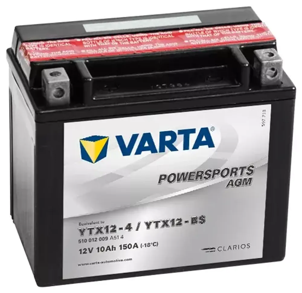 Аккумулятор Varta AGM YTX12-BS,510012009